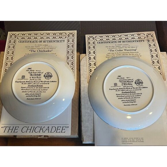 Vintage Knowles China Encyclopedia Britannica Birds of Your Garden Plate set - Picture 10 of 13